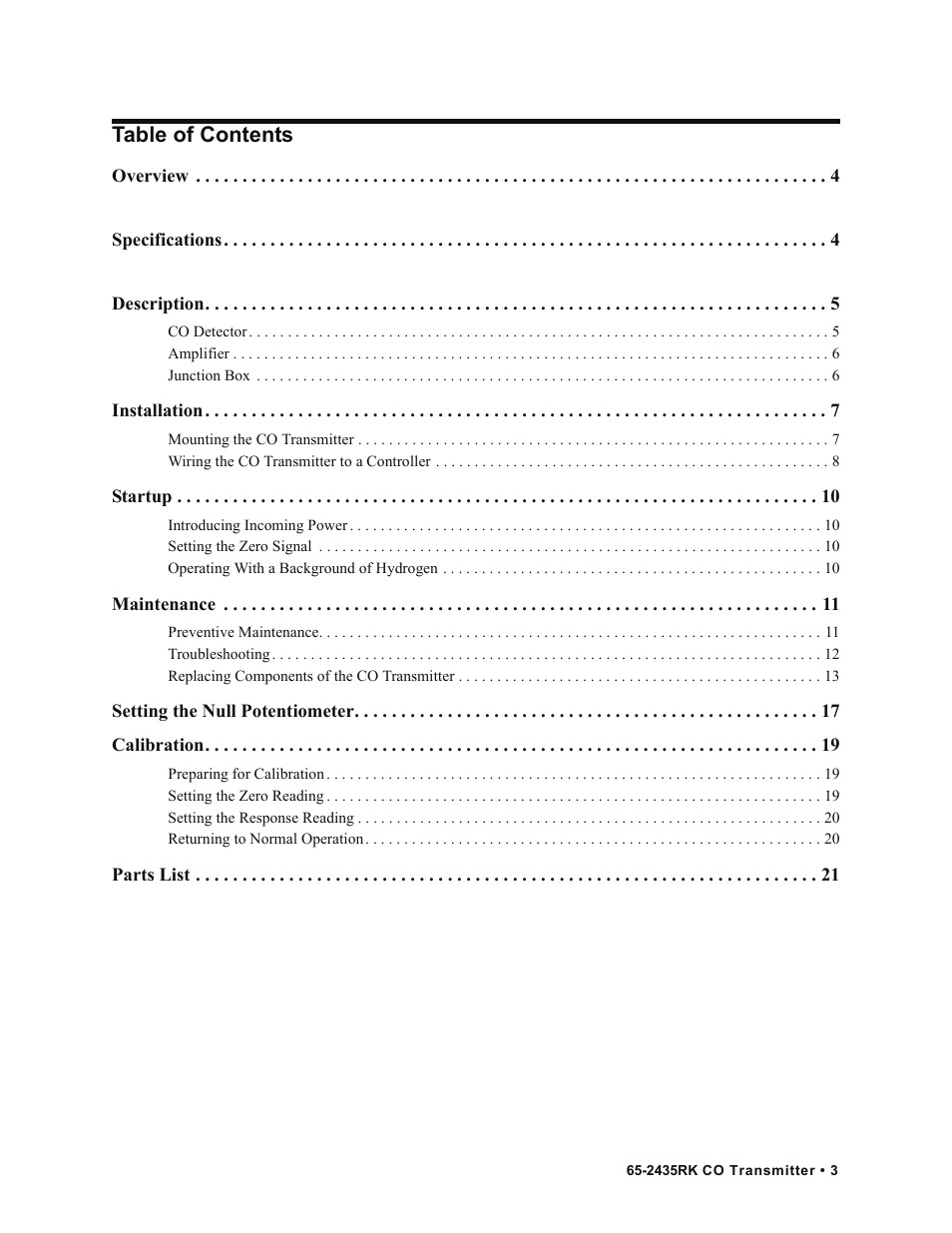 RKI Instruments 65-2435RK User Manual | Page 3 / 21