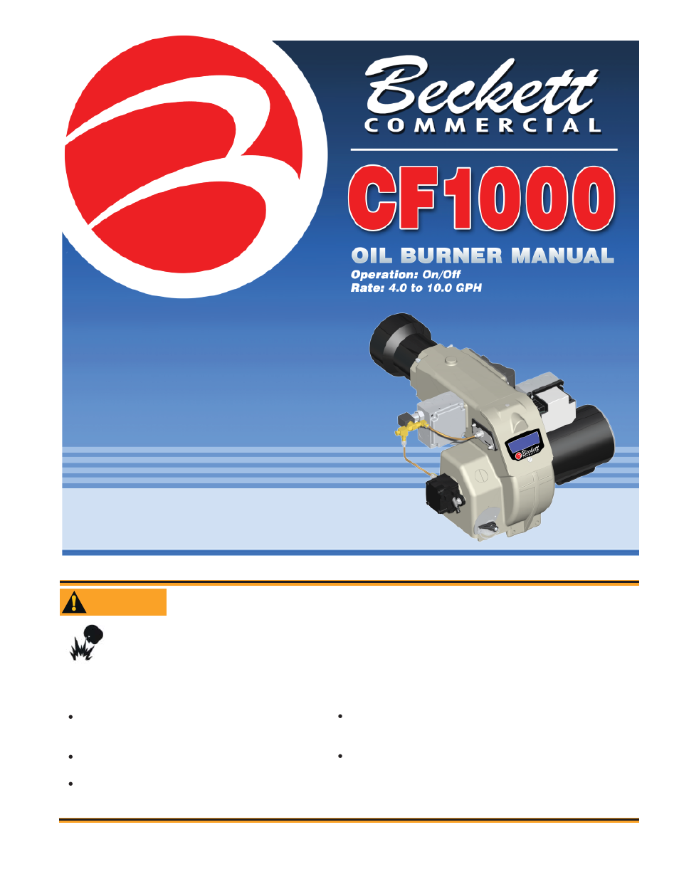 Beckett CF1000 User Manual | 20 pages