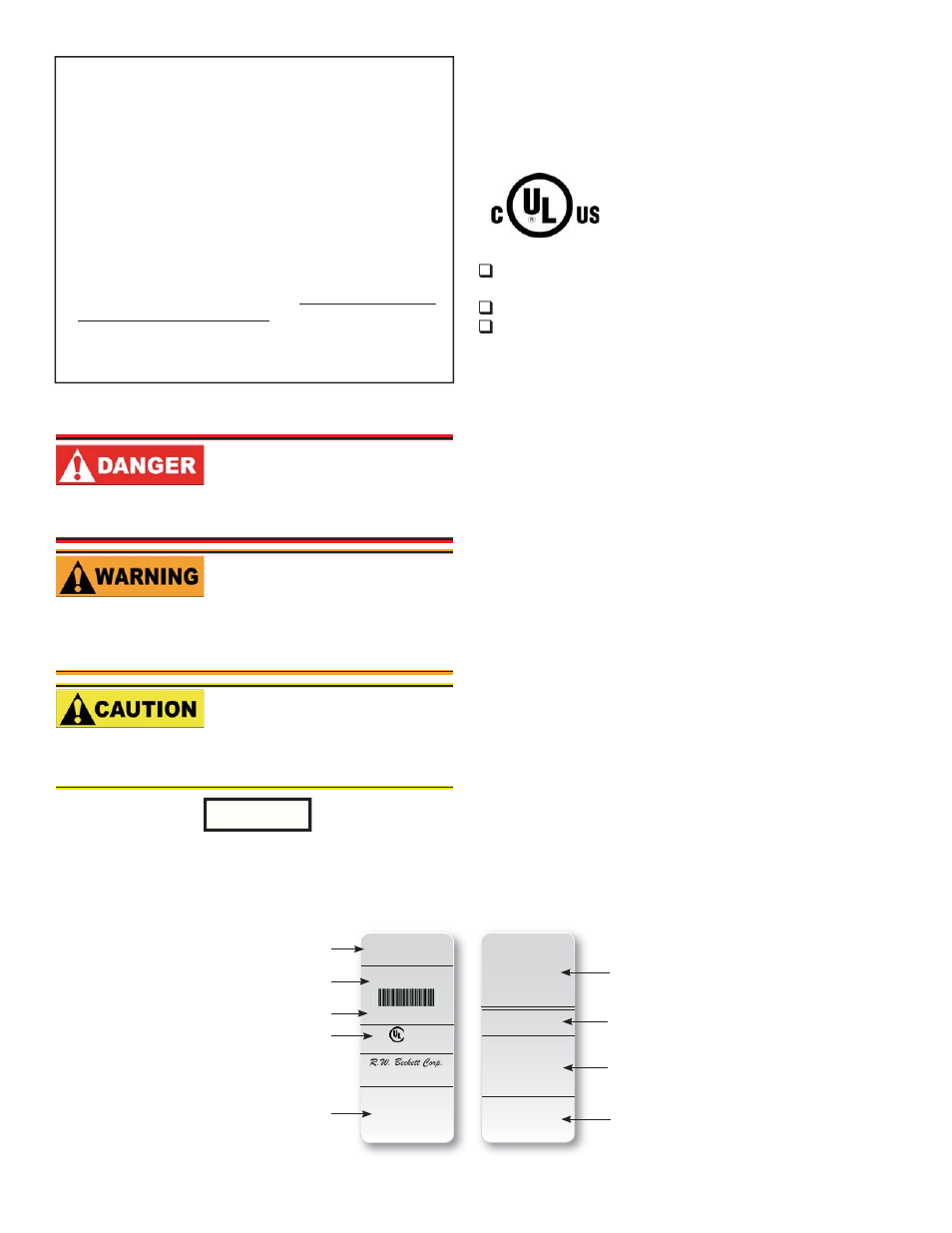 Hazard defi nitions | Beckett CF1000 User Manual | Page 4 / 20