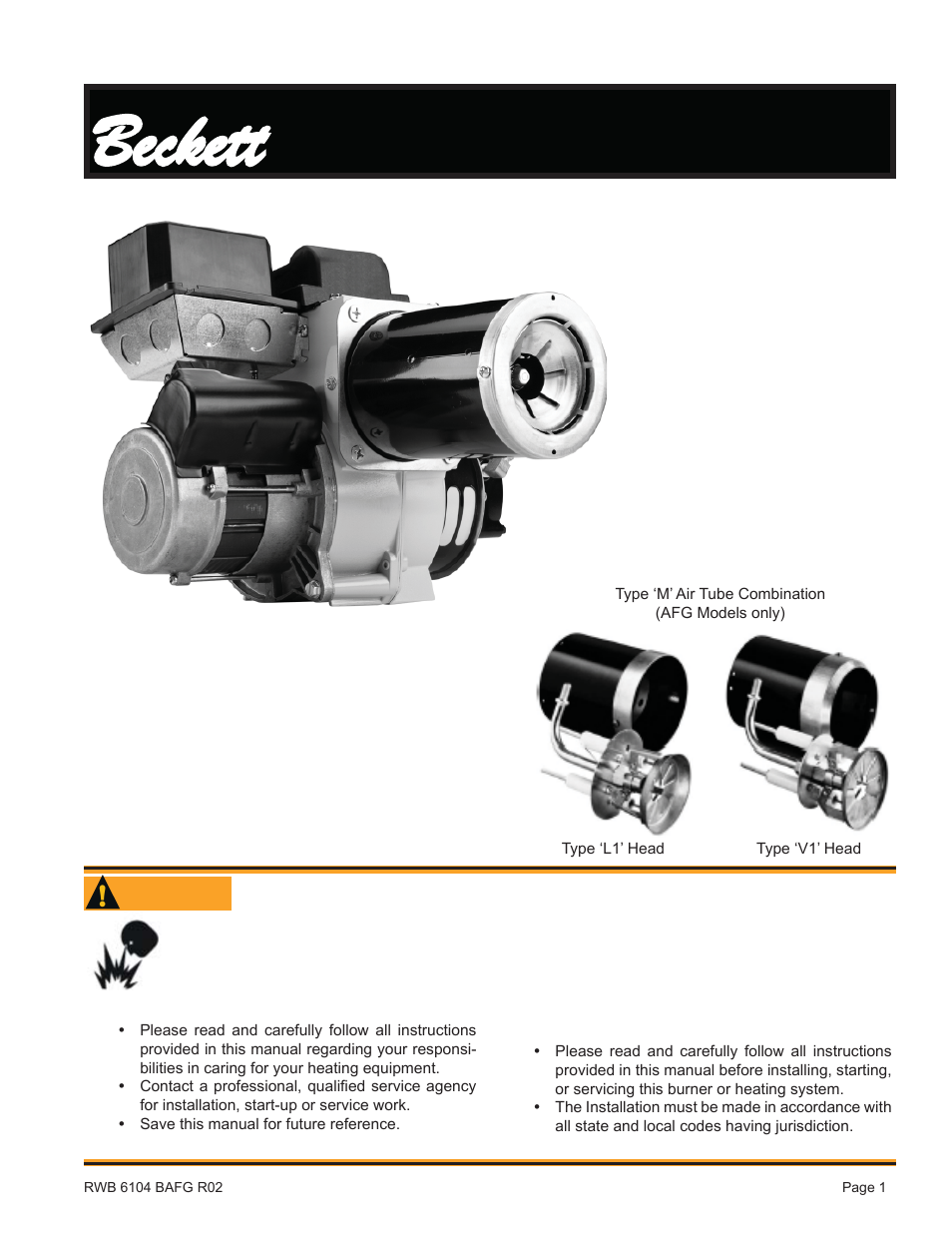 Beckett AFG User Manual | 16 pages