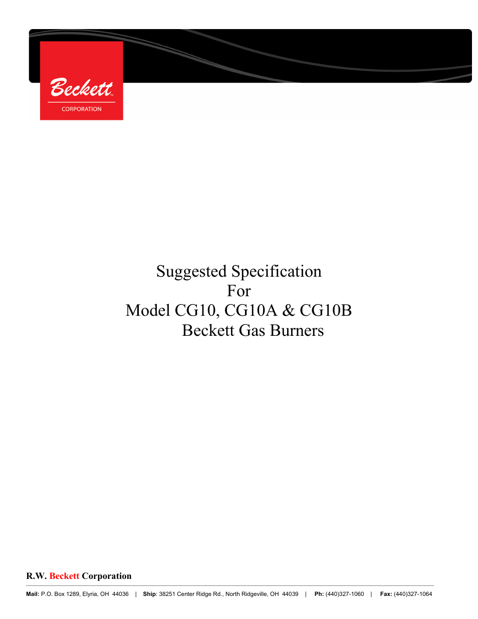 Beckett CG10B User Manual | 4 pages