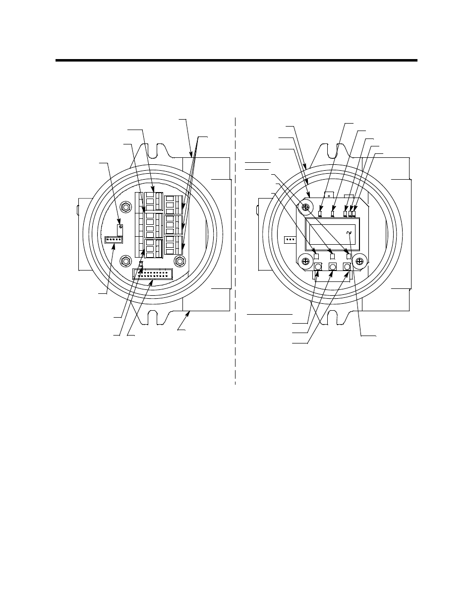 Internal description, Terminal pcb, View with cover removed | View with cover and control pcb removed, Modbus terminal strip | RKI Instruments 65-2619RK-CH4-4 User Manual | Page 10 / 56