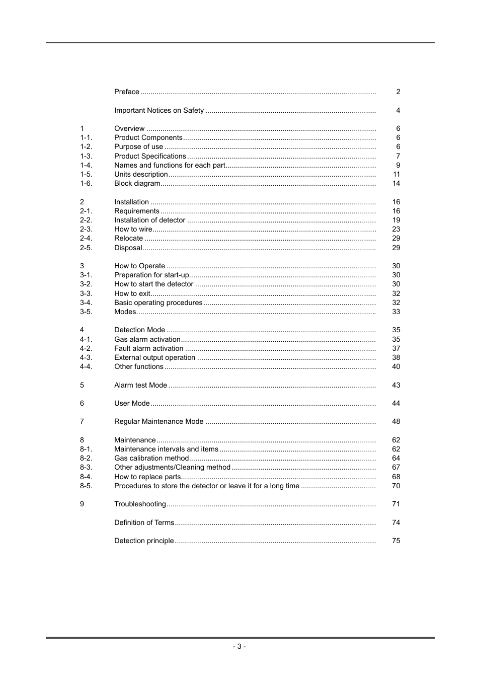 RKI Instruments GD-70D Series User Manual | Page 3 / 81