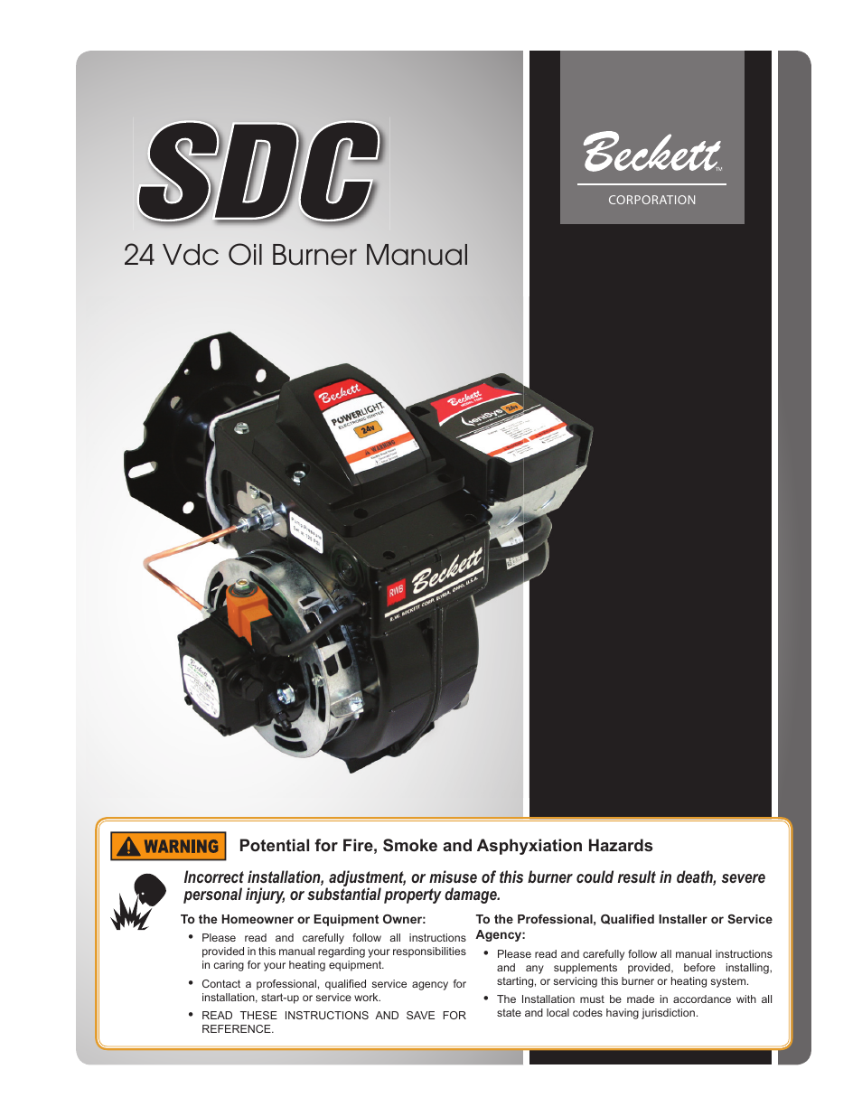 Beckett SDC 24 VDC User Manual | 16 pages