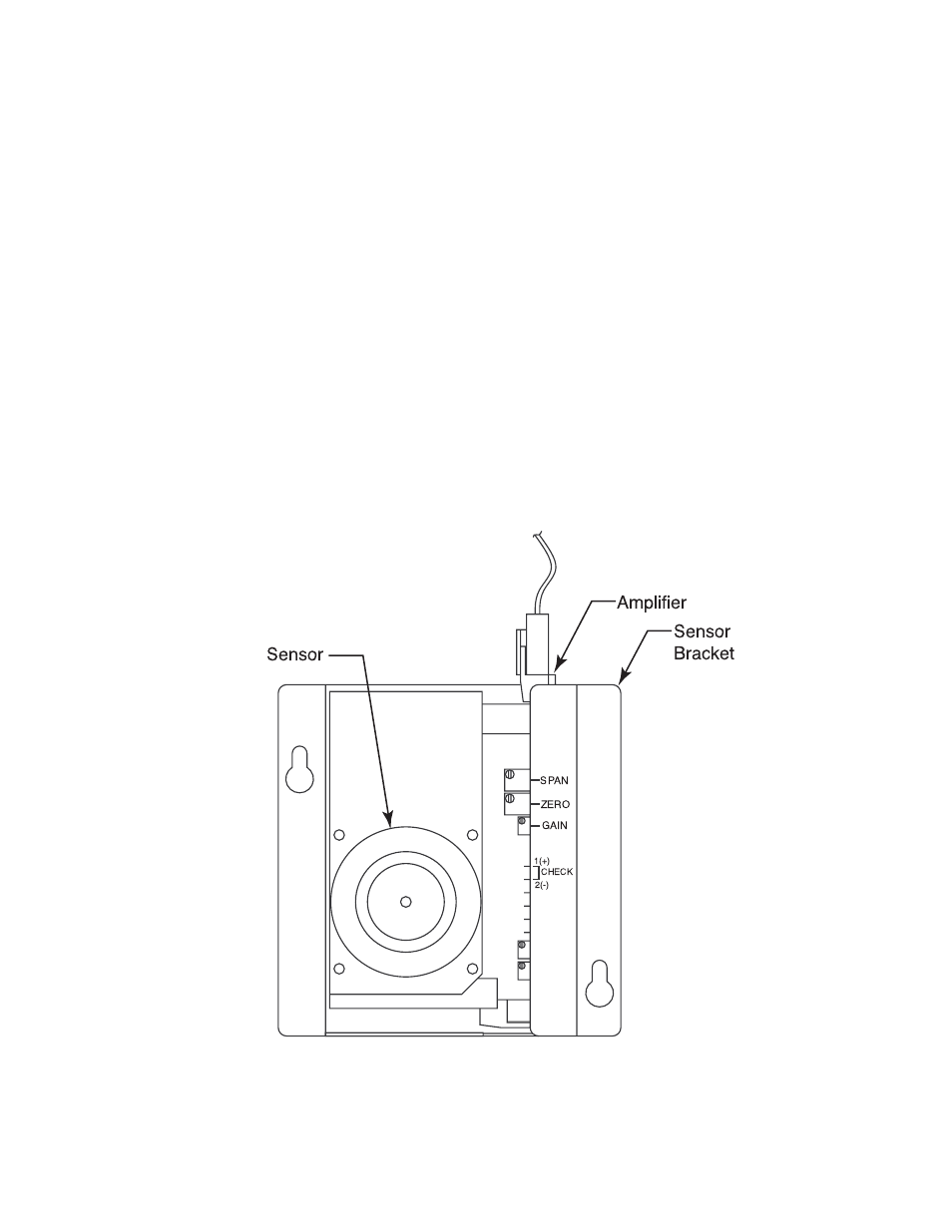 Sensor unit, Sensor amplifier sensor bracket | RKI Instruments GD-K8A User Manual | Page 7 / 19