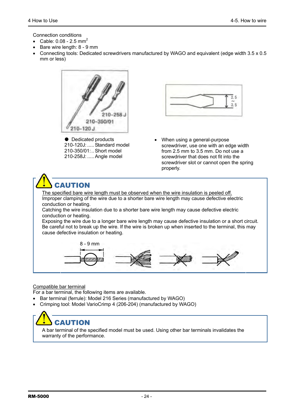 Caution | RKI Instruments RM-5000 Series Indicator/Alarm Unit User Manual | Page 24 / 81