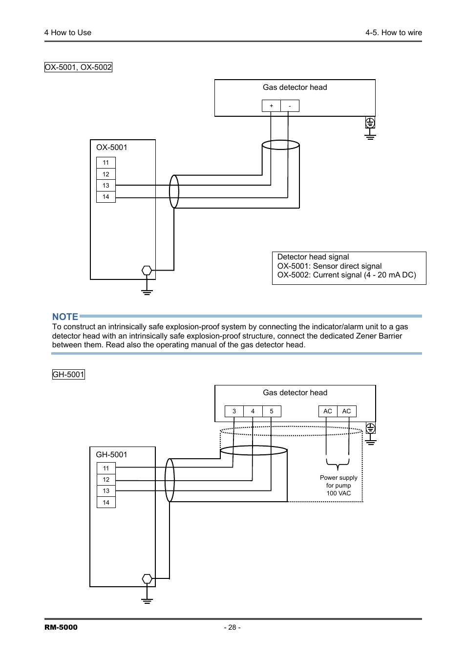 RKI Instruments RM-5000 Series Indicator/Alarm Unit User Manual | Page 28 / 81