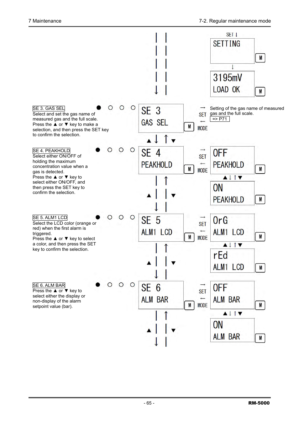 RKI Instruments RM-5000 Series Indicator/Alarm Unit User Manual | Page 65 / 81