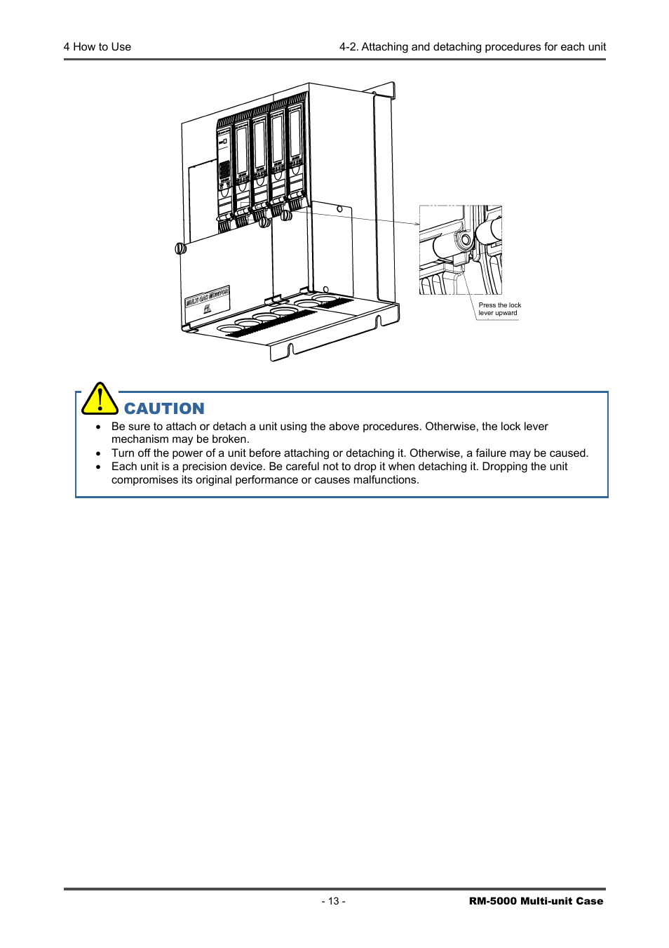 Caution | RKI Instruments RM-5000 Series Multi-Unit Case User Manual | Page 13 / 25