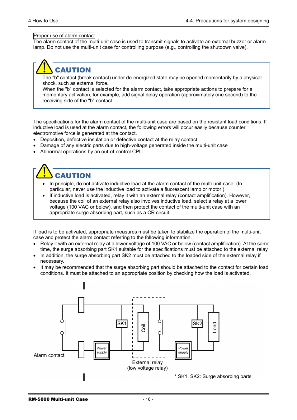Caution | RKI Instruments RM-5000 Series Multi-Unit Case User Manual | Page 16 / 25