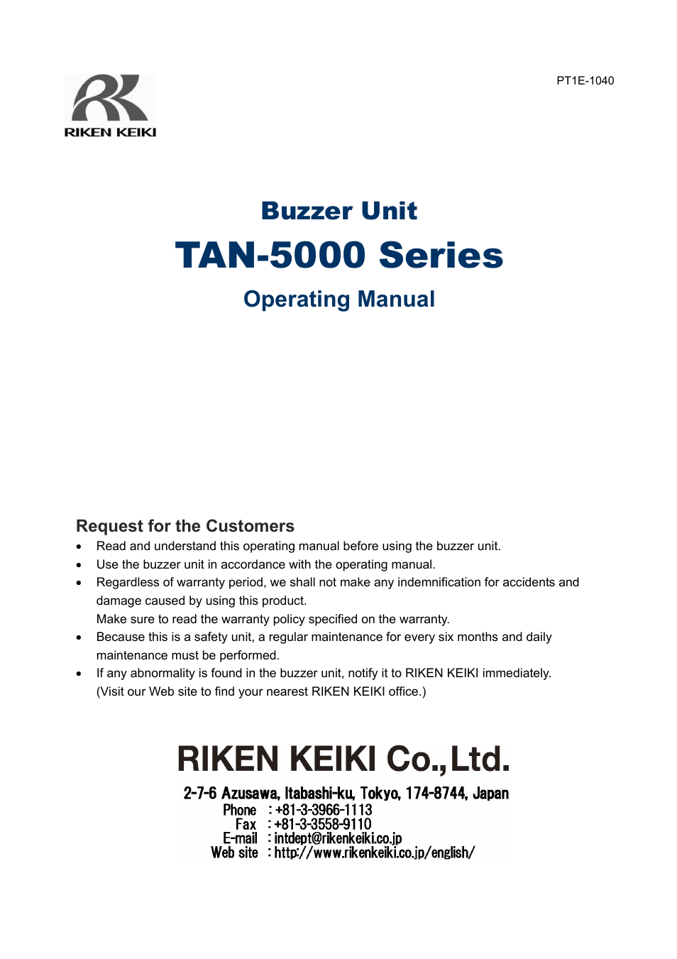 RKI Instruments TAN-5000 Series User Manual | 31 pages