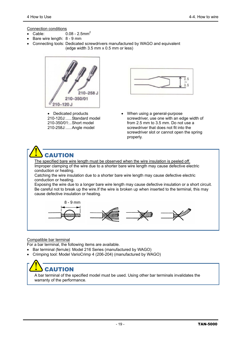 Caution | RKI Instruments TAN-5000 Series User Manual | Page 19 / 31