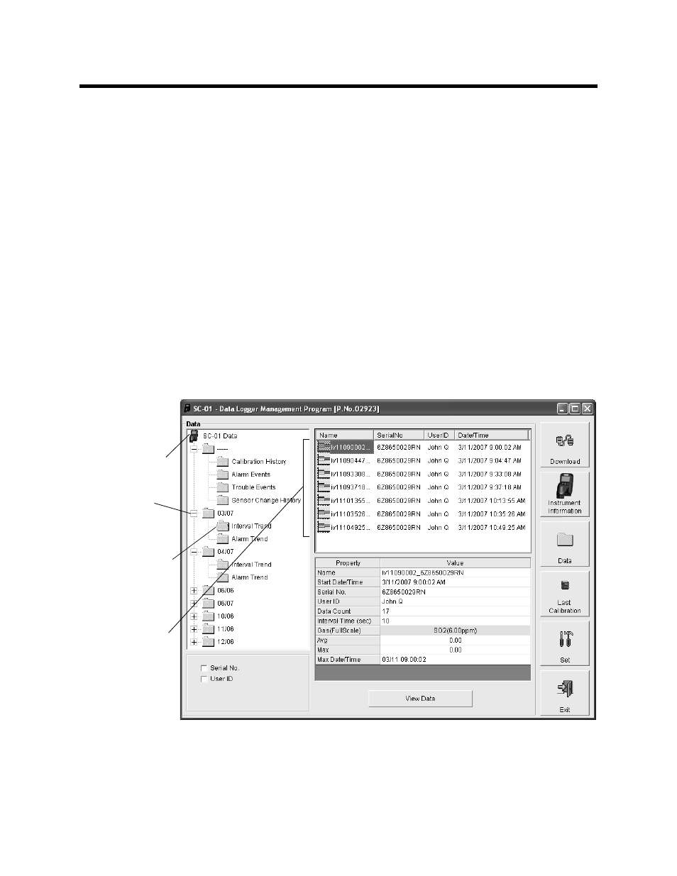 Data window | RKI Instruments SC-01 User Manual | Page 33 / 68