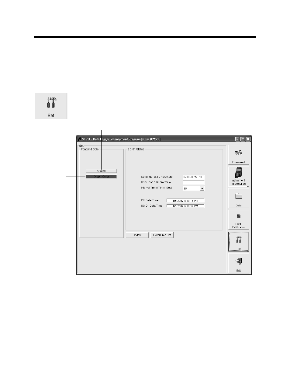 Changing the appearance of the program screens | RKI Instruments SC-01 User Manual | Page 66 / 68