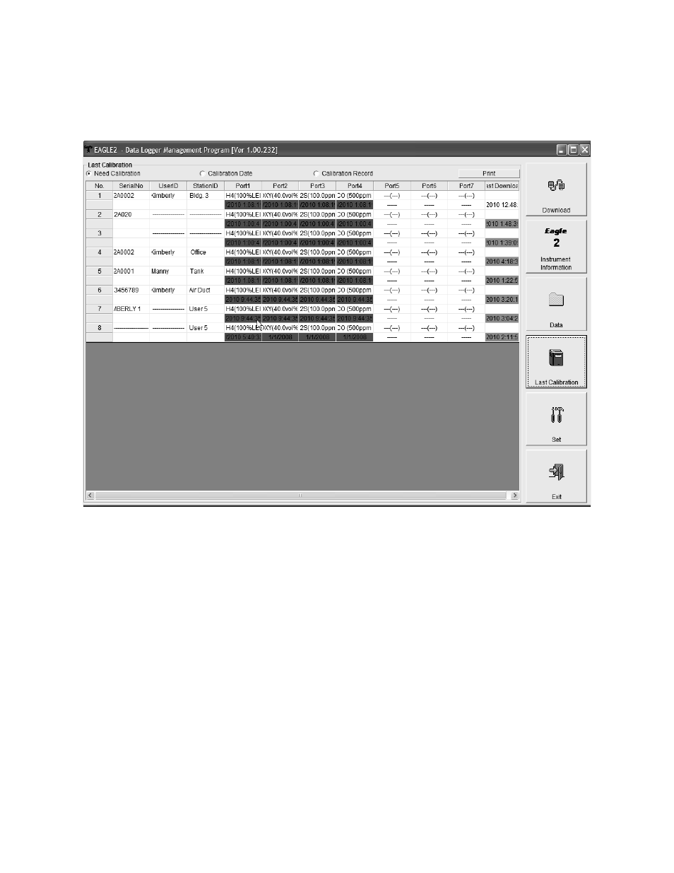 Last calibration button | RKI Instruments Eagle 2 User Manual | Page 17 / 120