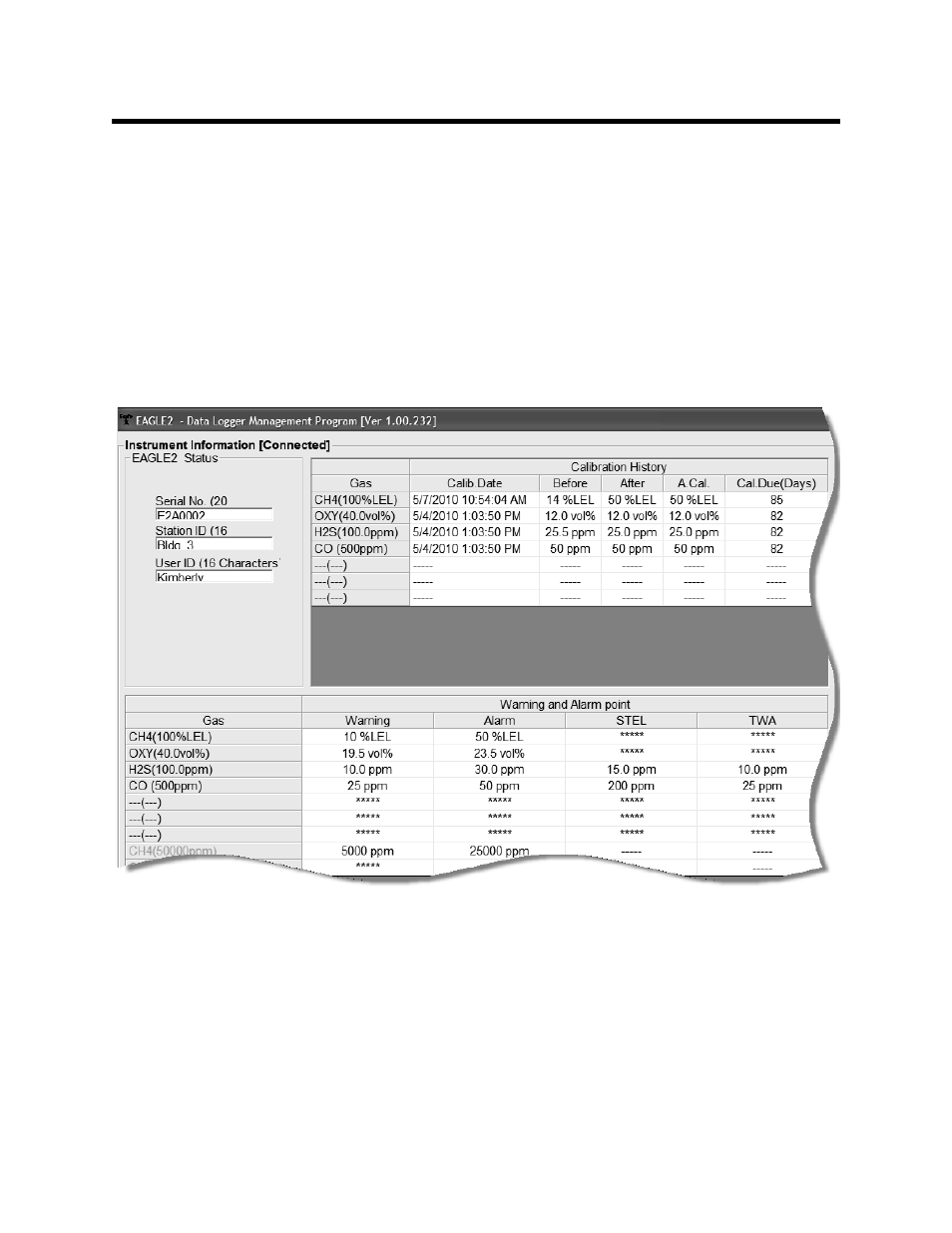 Viewing data in the instrument information screen | RKI Instruments Eagle 2 User Manual | Page 26 / 120