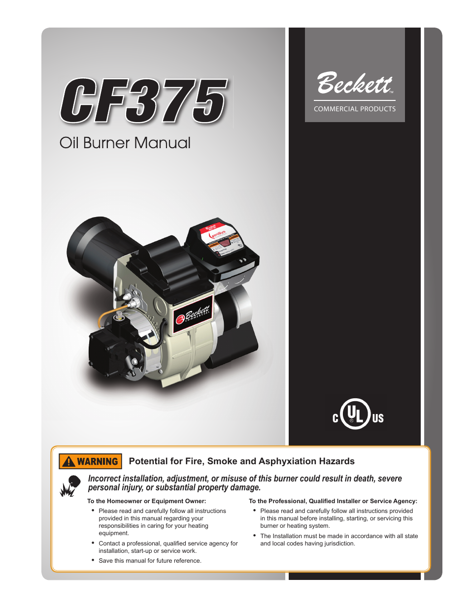 Beckett CF375 User Manual | 20 pages