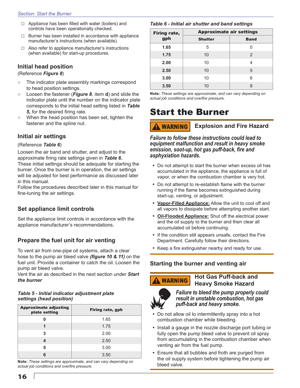 Start the burner | Beckett CF375 User Manual | Page 16 / 20