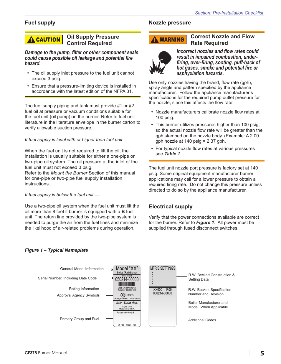 Beckett CF375 User Manual | Page 5 / 20