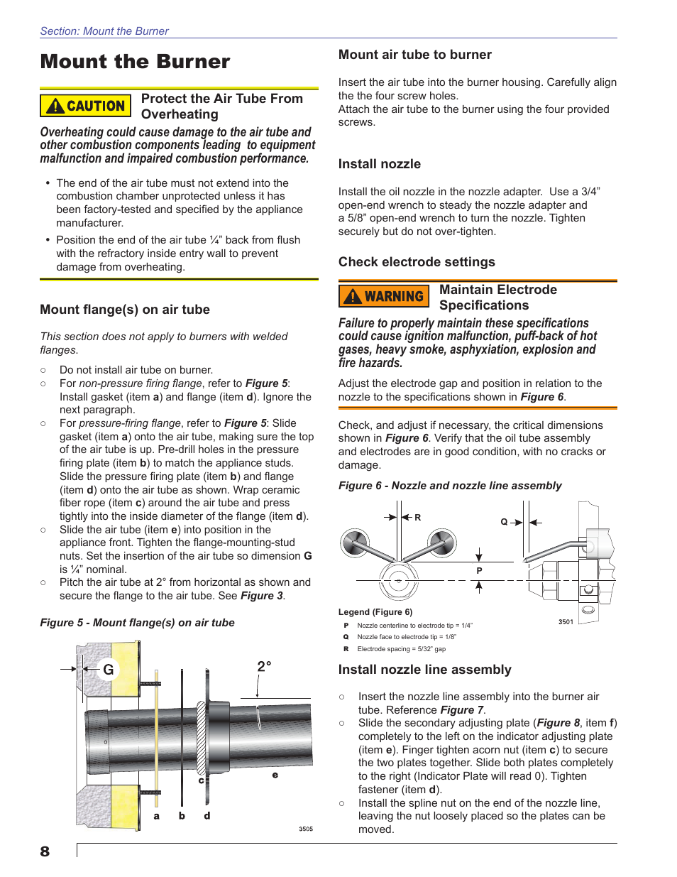 Mount the burner | Beckett CF375 User Manual | Page 8 / 20