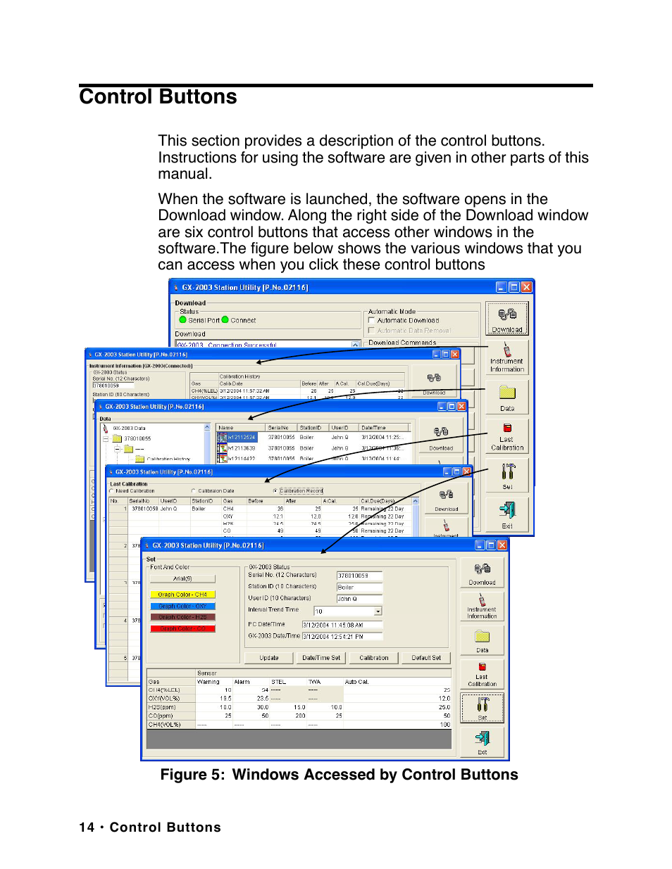 Control buttons | RKI Instruments GX-2003 User Manual | Page 14 / 64