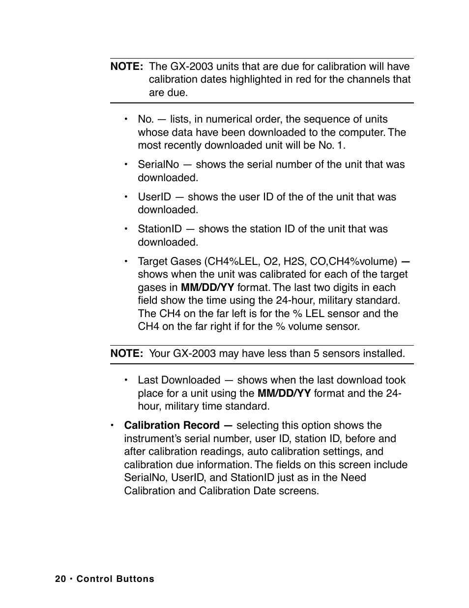 RKI Instruments GX-2003 User Manual | Page 20 / 64