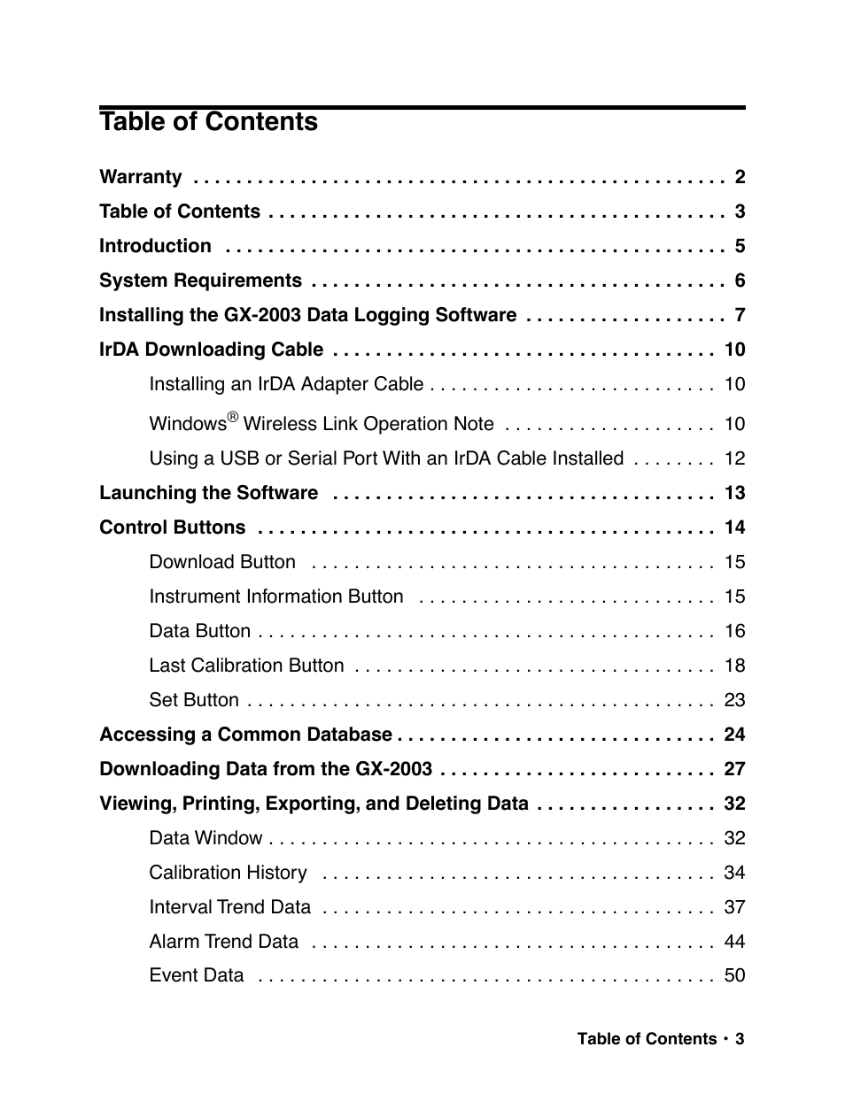RKI Instruments GX-2003 User Manual | Page 3 / 64