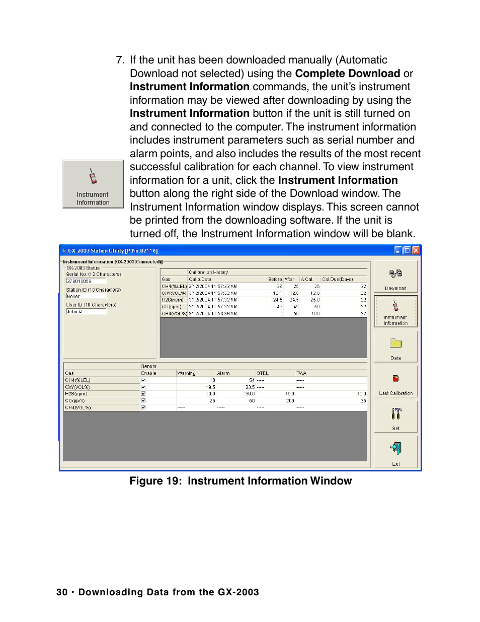 RKI Instruments GX-2003 User Manual | Page 30 / 64