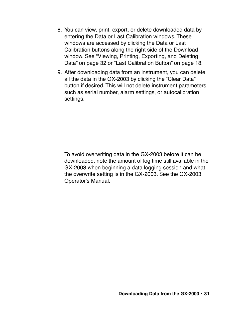 RKI Instruments GX-2003 User Manual | Page 31 / 64