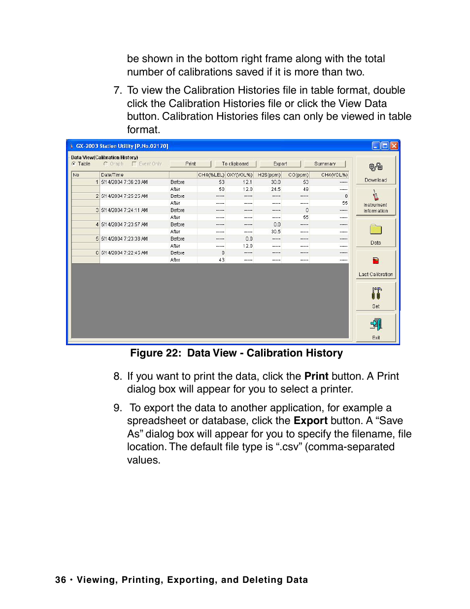 RKI Instruments GX-2003 User Manual | Page 36 / 64