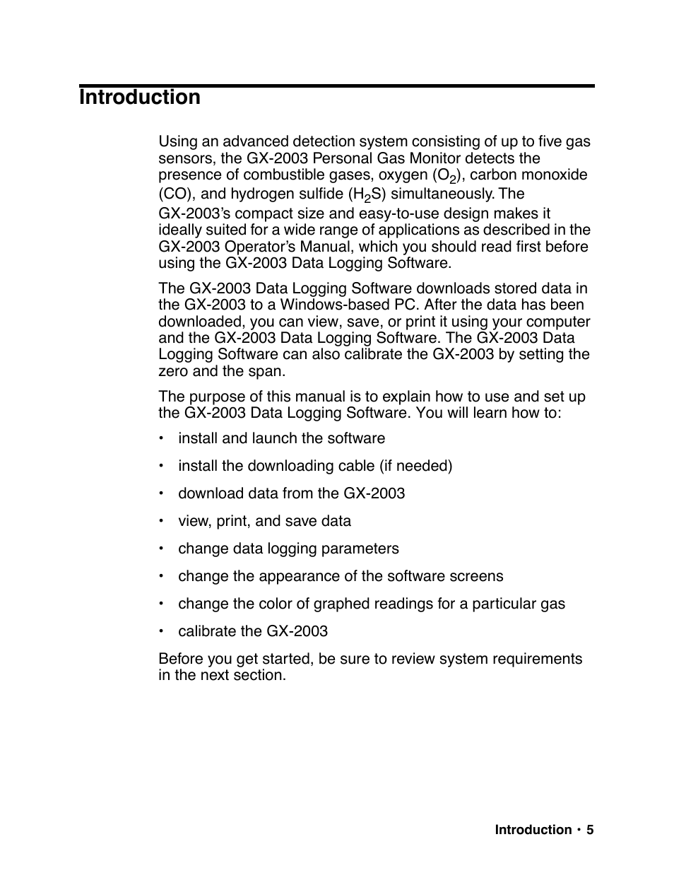 Introduction | RKI Instruments GX-2003 User Manual | Page 5 / 64