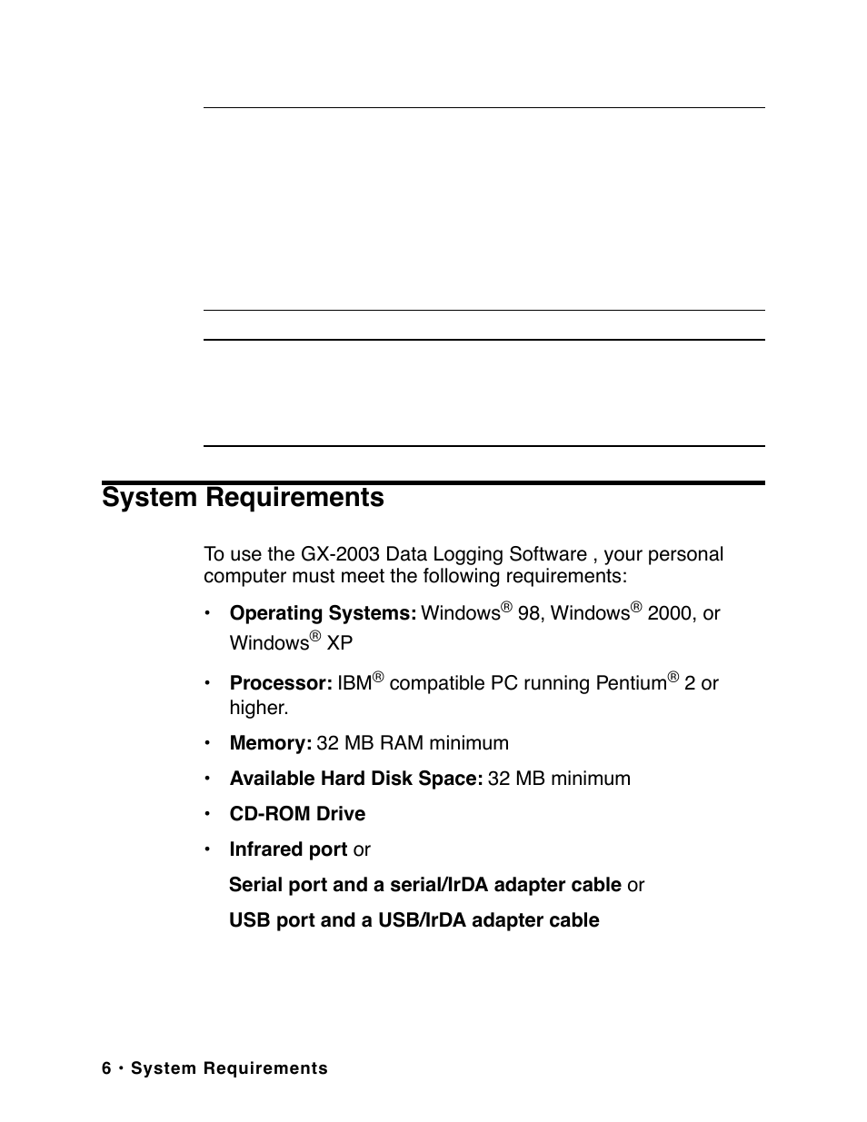 System requirements | RKI Instruments GX-2003 User Manual | Page 6 / 64