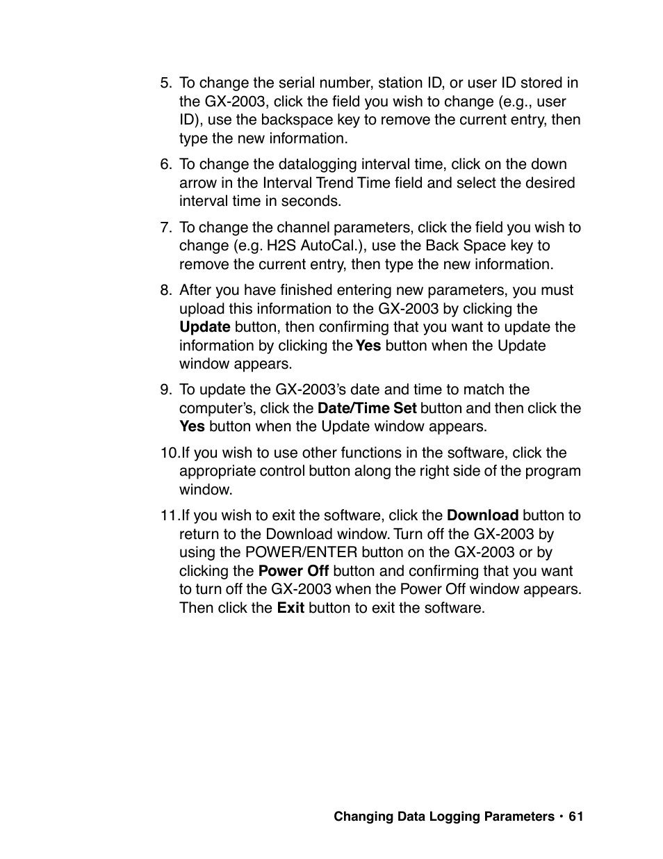 RKI Instruments GX-2003 User Manual | Page 61 / 64