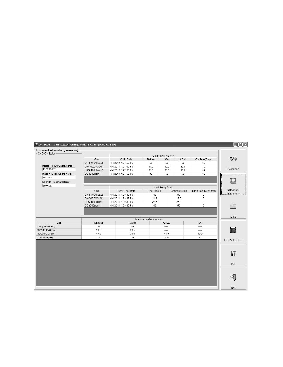 RKI Instruments GX-2009 Data Logger Management Program User Manual | Page 14 / 81