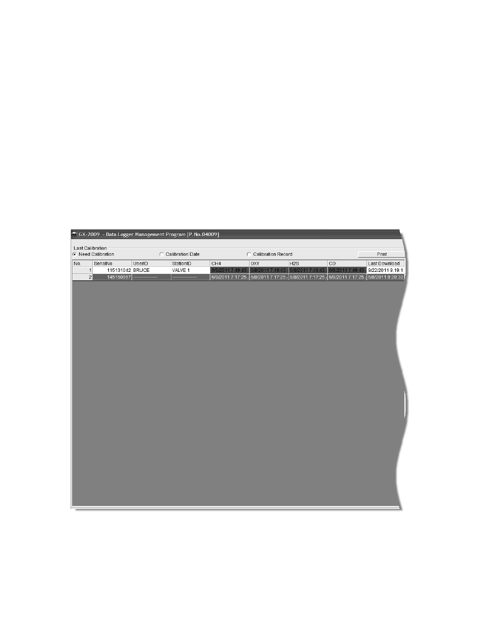 RKI Instruments GX-2009 Data Logger Management Program User Manual | Page 67 / 81