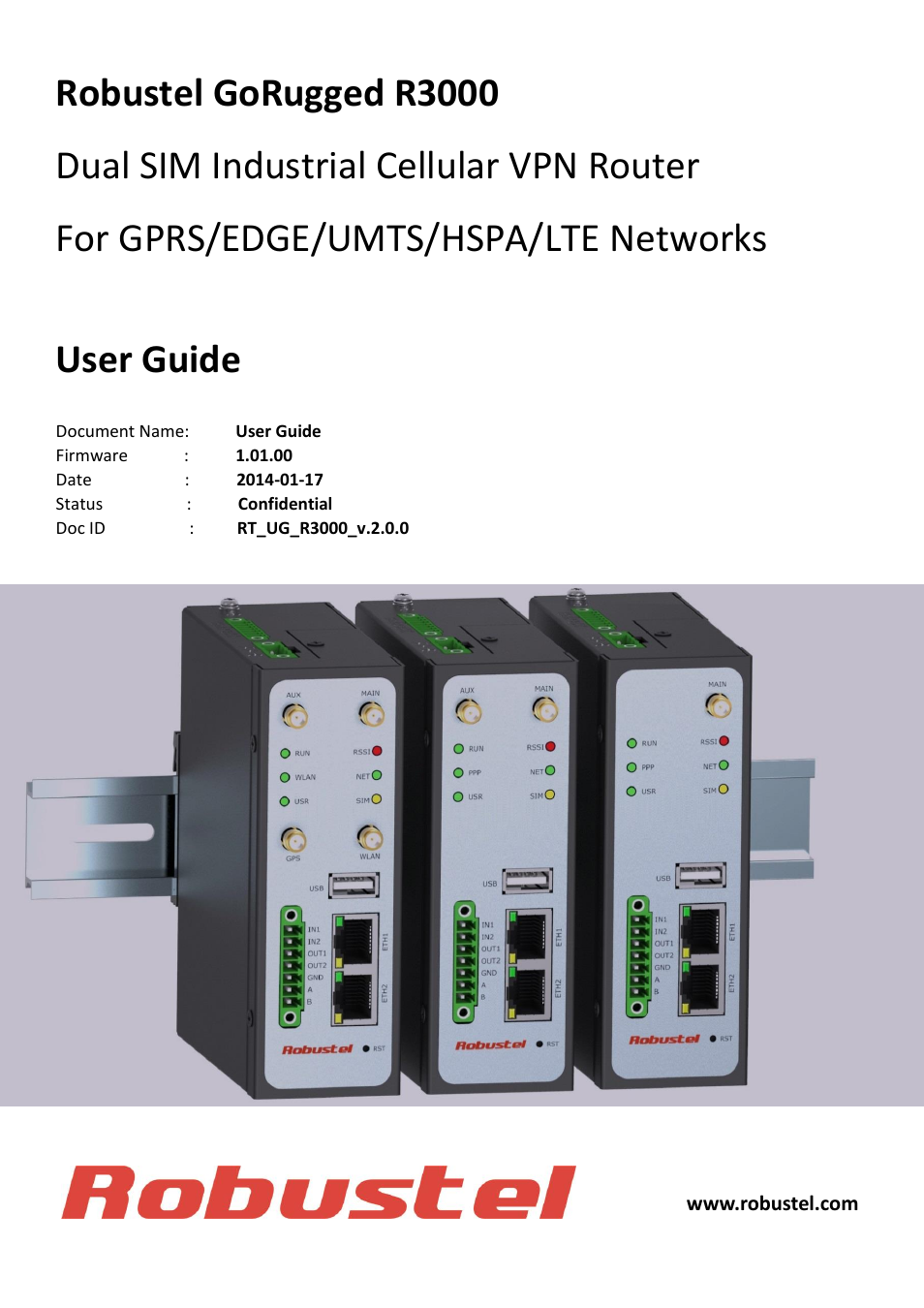 Robustel R3000 User Guide User Manual | 132 pages