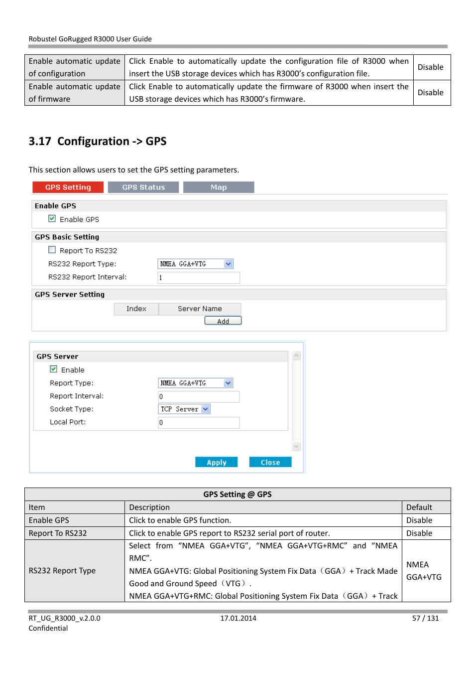 17 configuration -> gps, Configuration -> gps | Robustel R3000 User Guide User Manual | Page 58 / 132