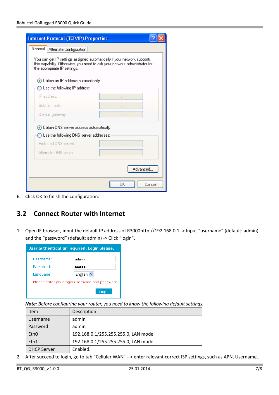 2 connect router with internet | Robustel R3000 Quick Guide User Manual | Page 7 / 8