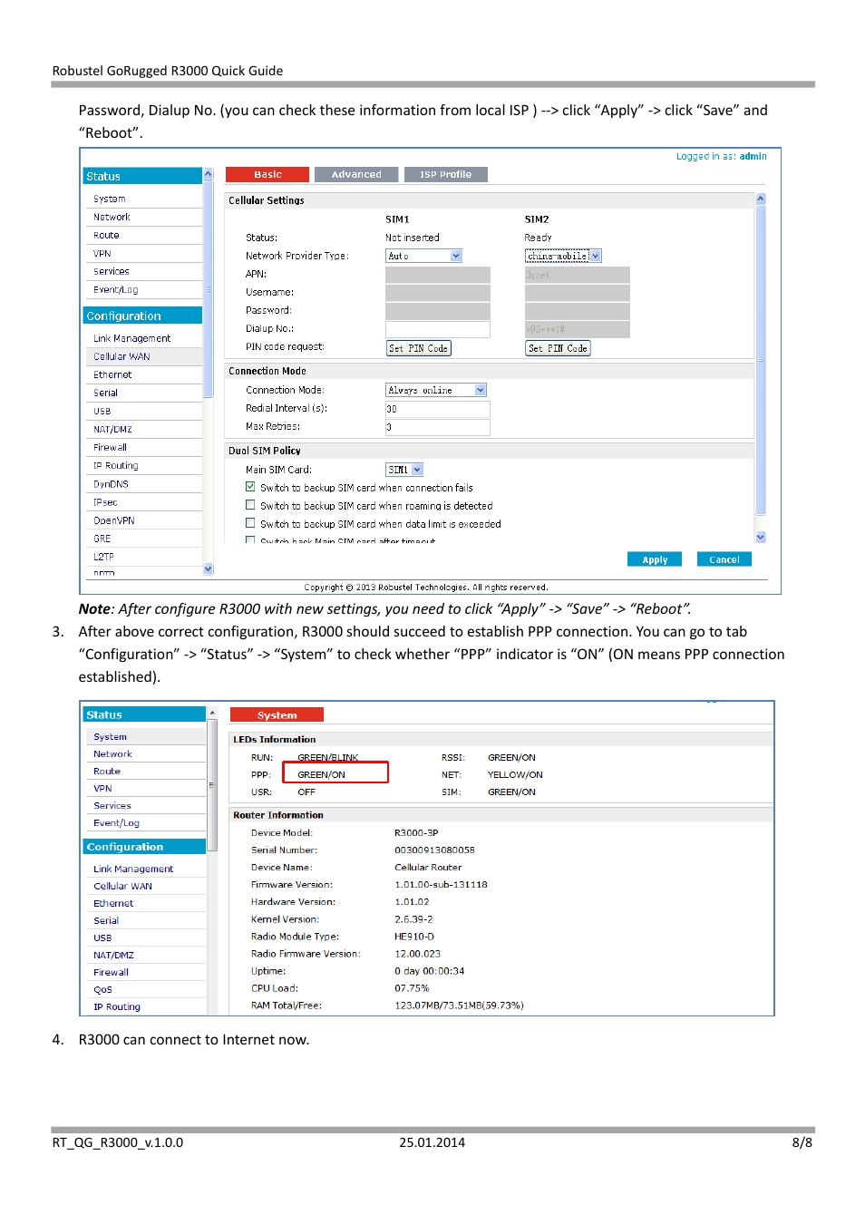 Robustel R3000 Quick Guide User Manual | Page 8 / 8