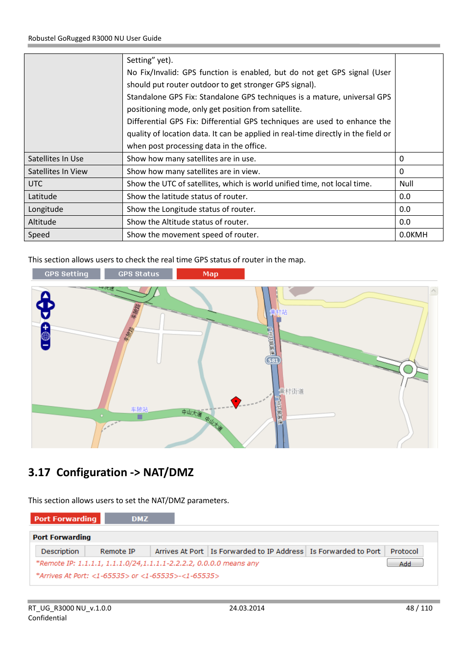 17 configuration -> nat/dmz, Configuration -> nat/dmz | Robustel R3000 NU User Manual | Page 49 / 111