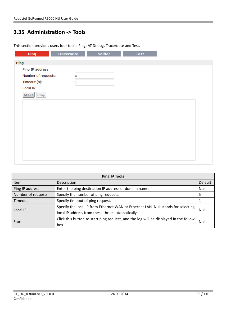 35 administration -> tools, Administration -> tools | Robustel R3000 NU User Manual | Page 84 / 111