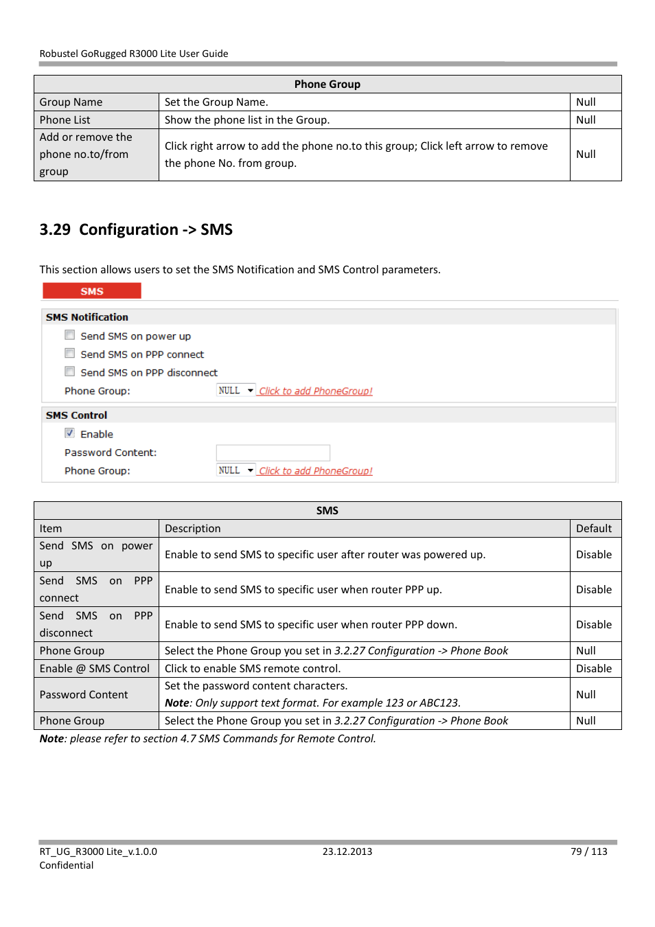 29 configuration -> sms, Configuration -> sms | Robustel R3000 Lite User Guide User Manual | Page 80 / 114