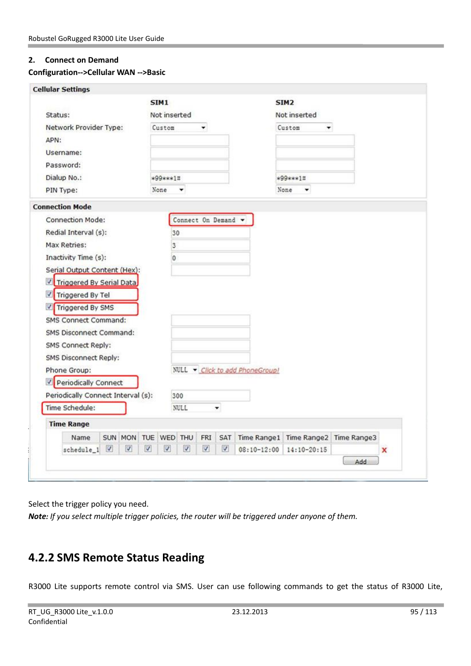 2 sms remote status reading, Sms remote status reading | Robustel R3000 Lite User Guide User Manual | Page 96 / 114