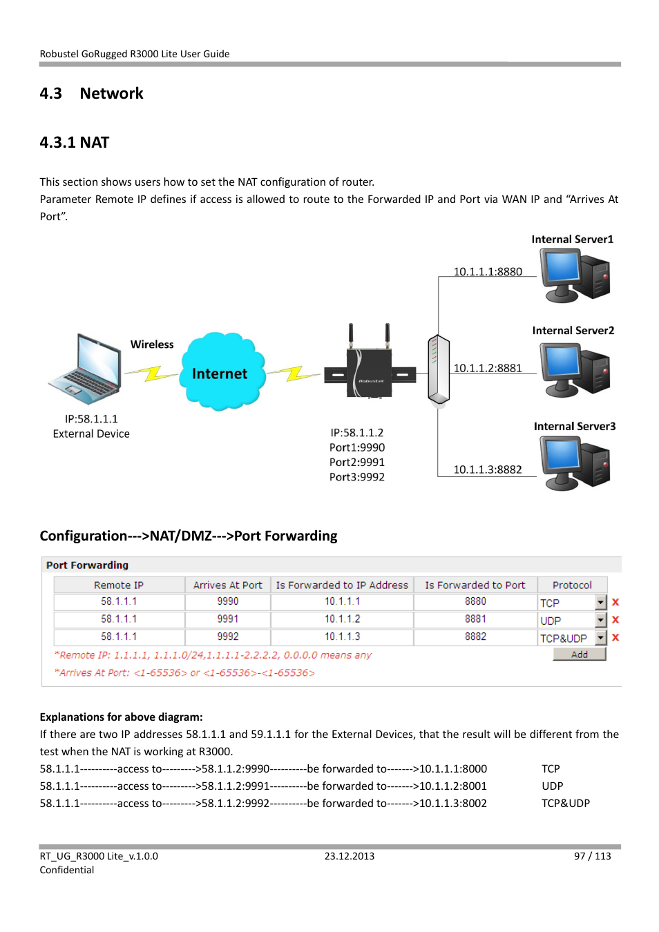 3 network, 1 nat, Network | 3 network 4.3.1 nat | Robustel R3000 Lite User Guide User Manual | Page 98 / 114