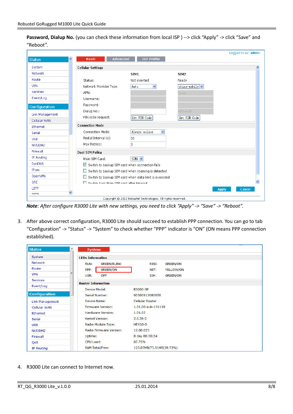 Robustel R3000 Lite Quick Guide User Manual | Page 8 / 8