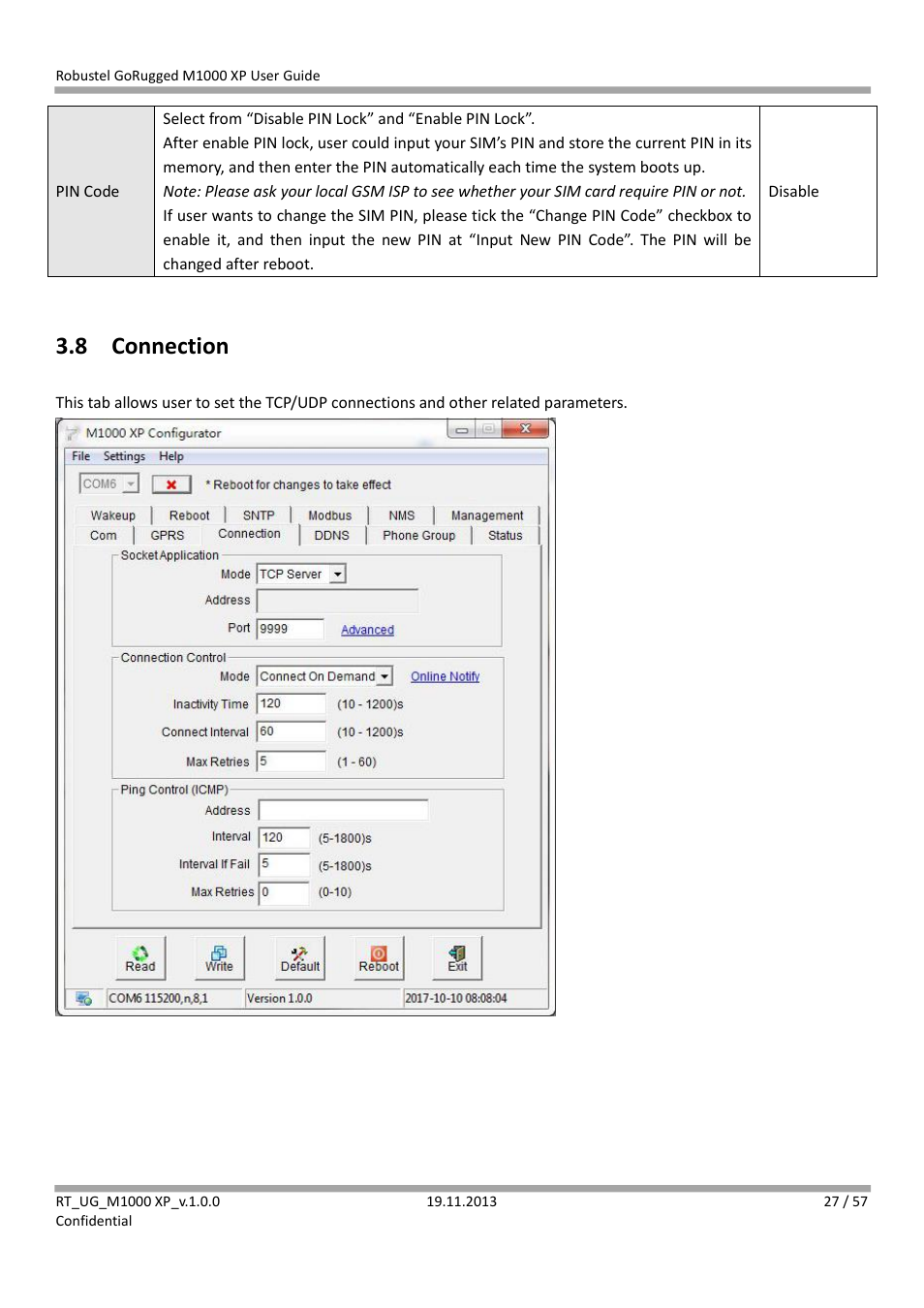 8 connection, Connection | Robustel M1000 XP User Guide User Manual | Page 28 / 58