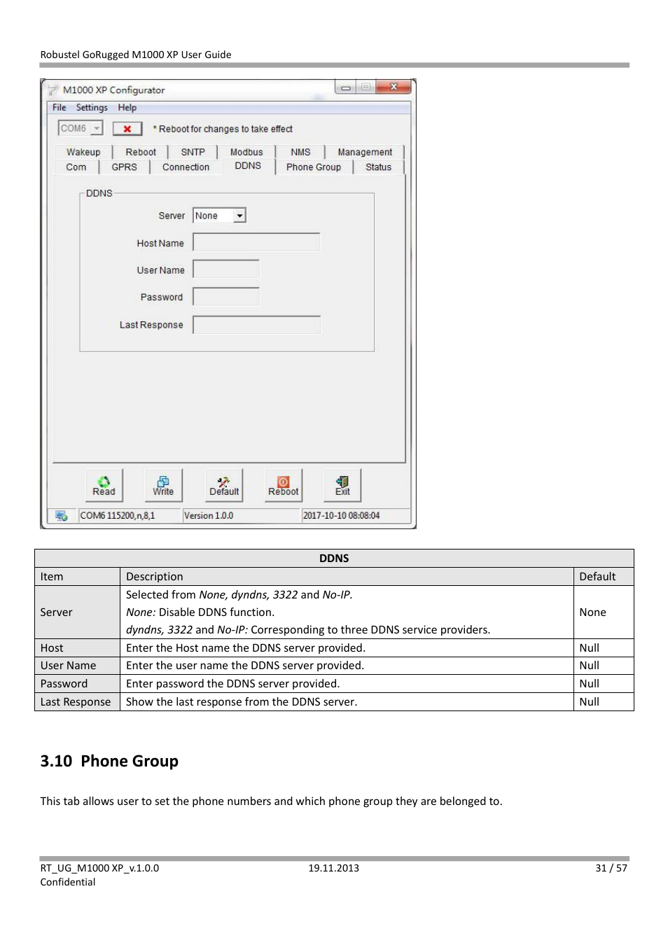 10 phone group, Phone group | Robustel M1000 XP User Guide User Manual | Page 32 / 58