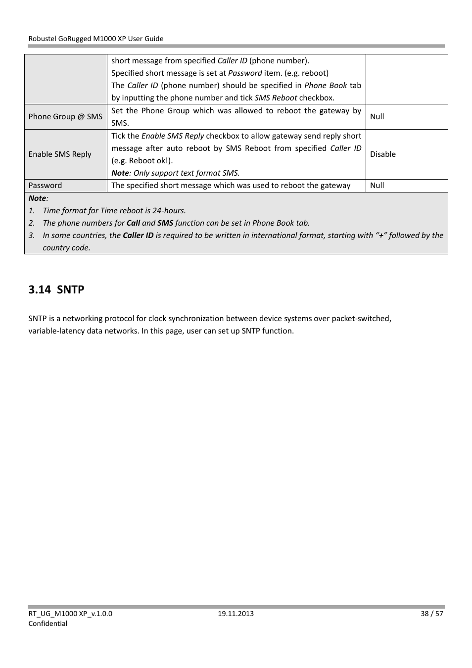 14 sntp, Sntp | Robustel M1000 XP User Guide User Manual | Page 39 / 58