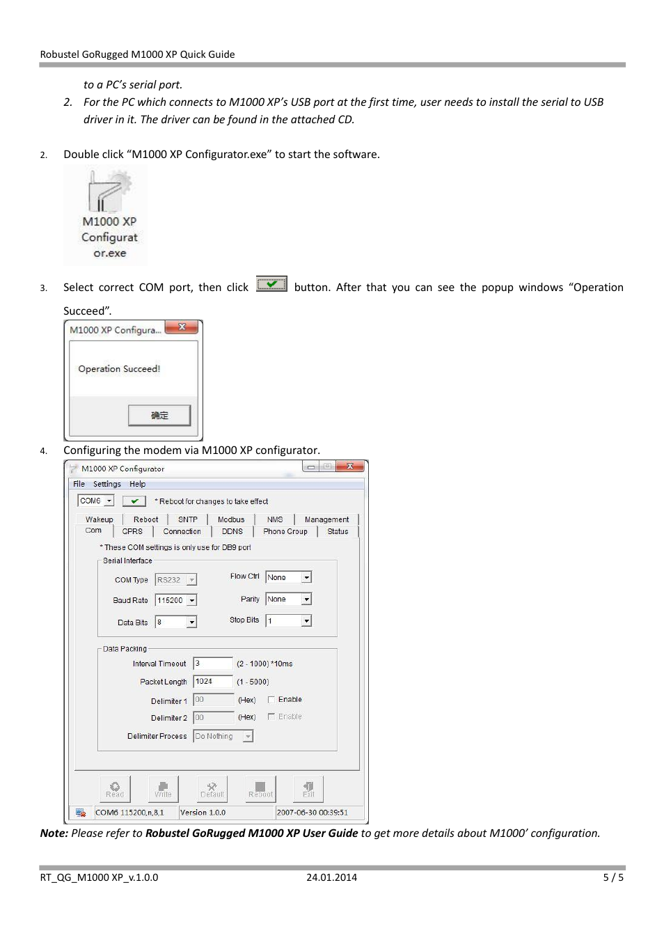 Robustel M1000 XP Quick Guide User Manual | Page 5 / 5