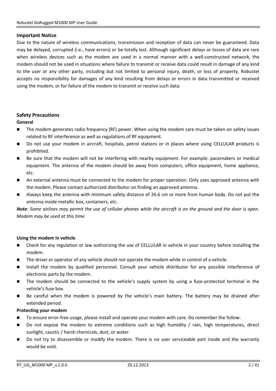 Robustel M1000 MP User Guide User Manual | Page 3 / 42